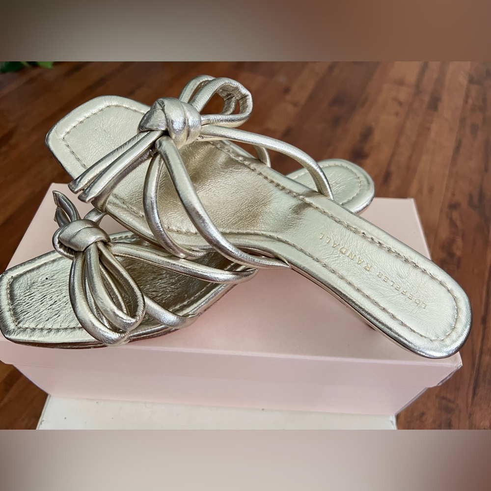 New in box Loeffler Randall $295 Neely Kitten Heel Champagne 8.5  OOHHH LA LA